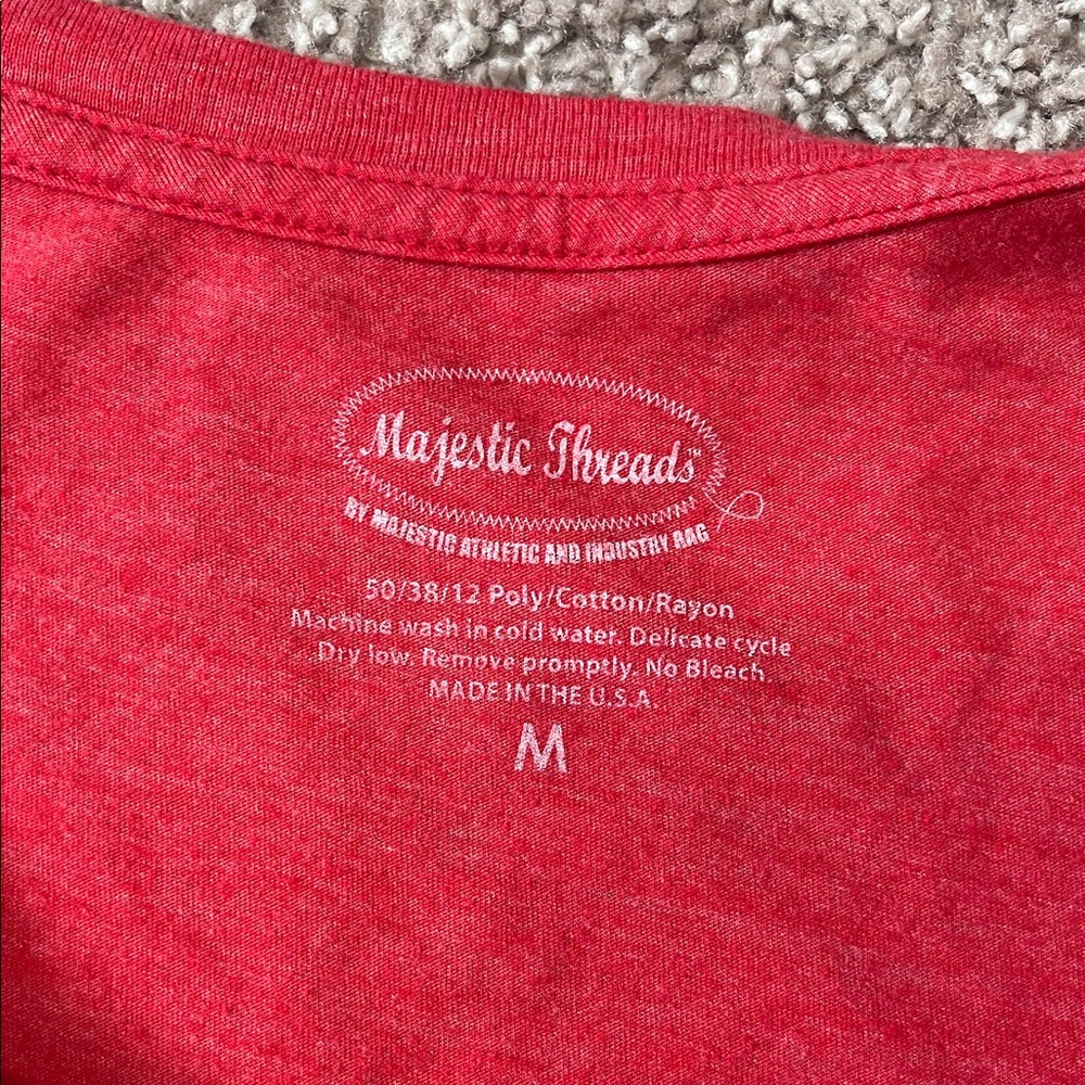 NWOT Majestic Threads Cleveland Indians V-Neck Tee - Picture 2 of 4